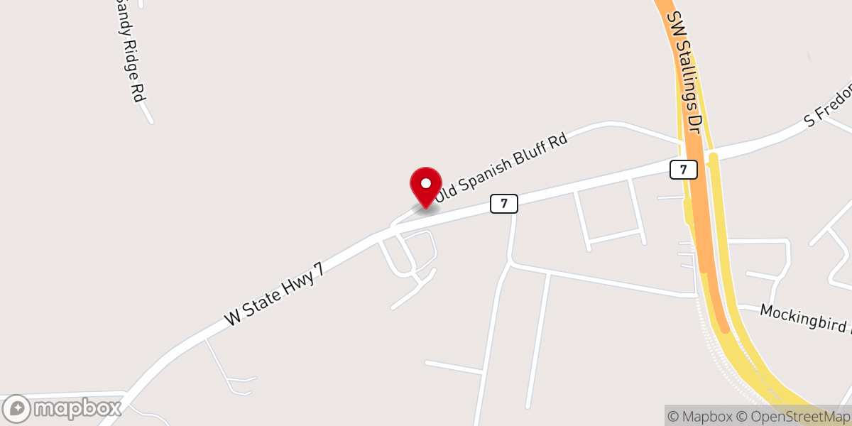 Map showing location of Forest Pine Church
