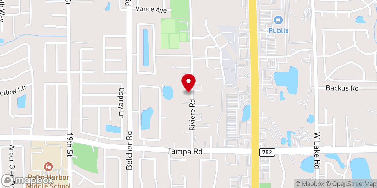 Map showing location of Countryside Christian Church - Palm Harbor Campus