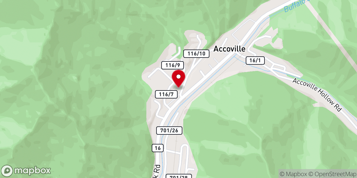 Map showing location of Accoville United Methodist Church