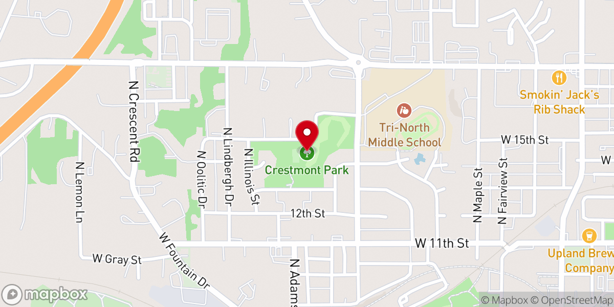Map showing location of Crestmont Park