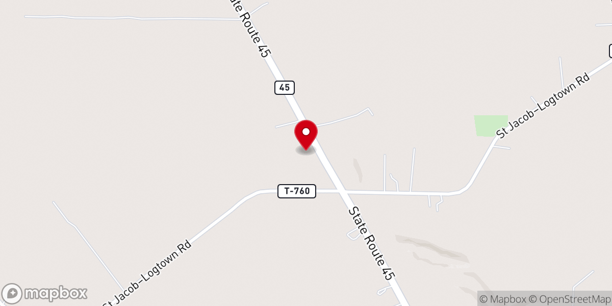 Map showing location of Harvest Baptist Church