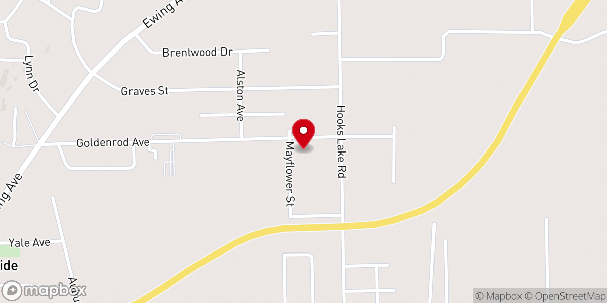 Map showing location of Golden Rod Avenue Baptist Church