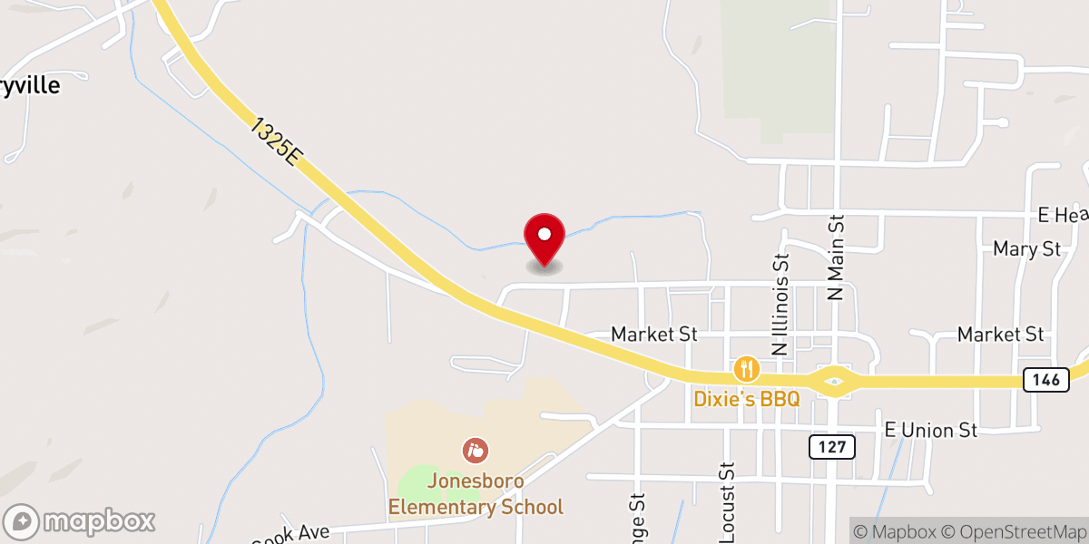 Map showing location of Trinity Pentecostal Tabernacle