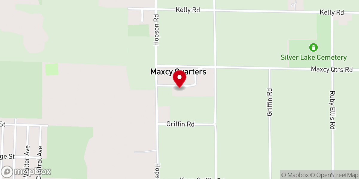 Map showing location of First Baptist Hilltop Church