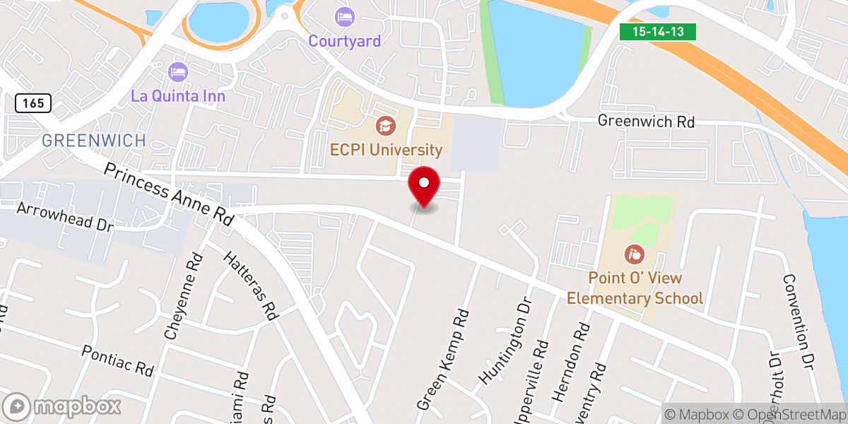Map showing location of Tidewater Central Church of the Nazarene