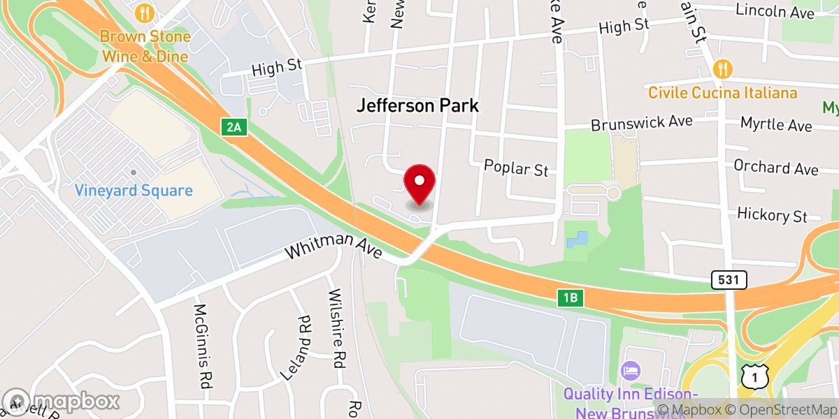 Map showing location of Metuchen Assembly of God