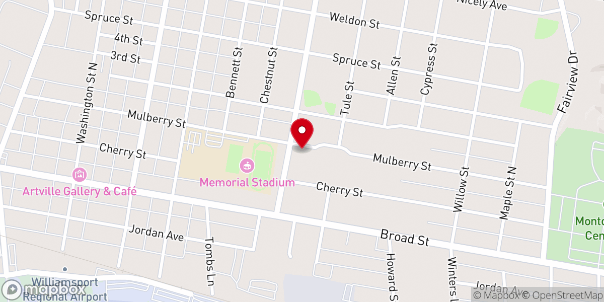 Map showing location of Our Lady of Lourdes Kitchen
