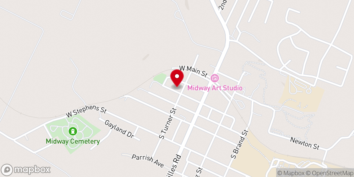 Map showing location of Midway Presbyterian Church