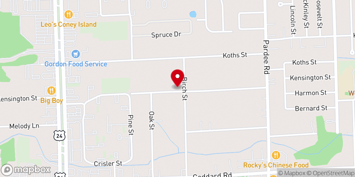 Map showing location of Fellowship Free Will Baptist Church