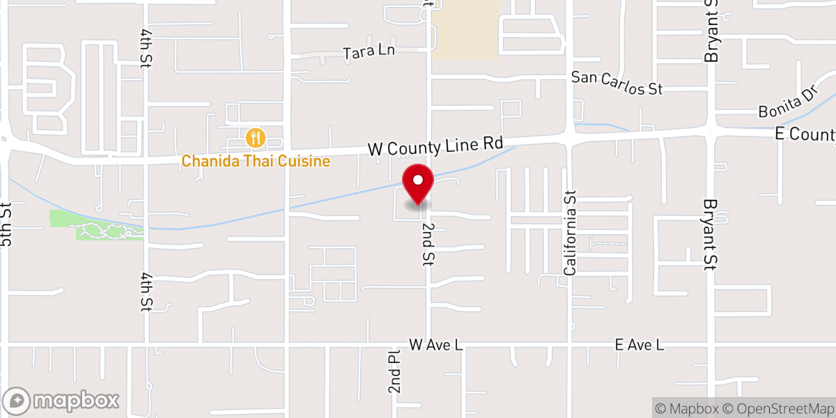 Map showing location of Calimesa Worship Center