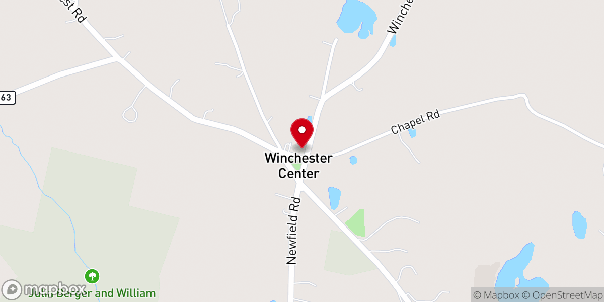 Map showing location of Winchester Center Congregational Church