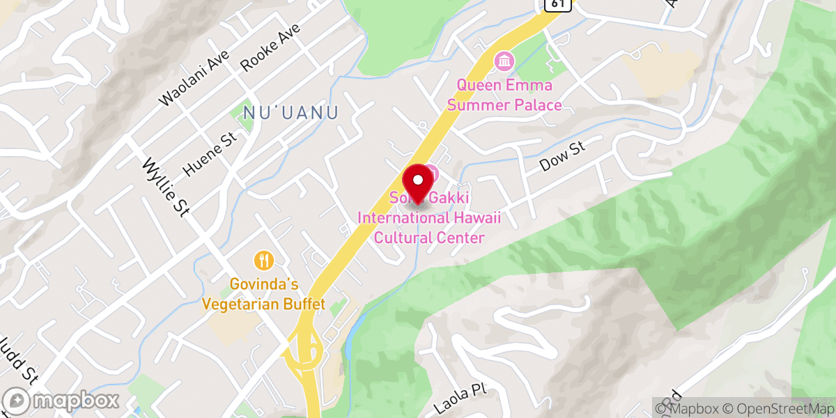 Map showing location of Nuʻuanu Congregational Church