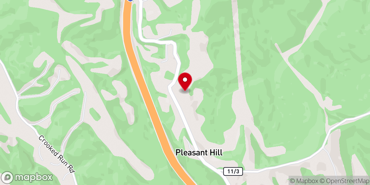 Map showing location of Hemlock Church