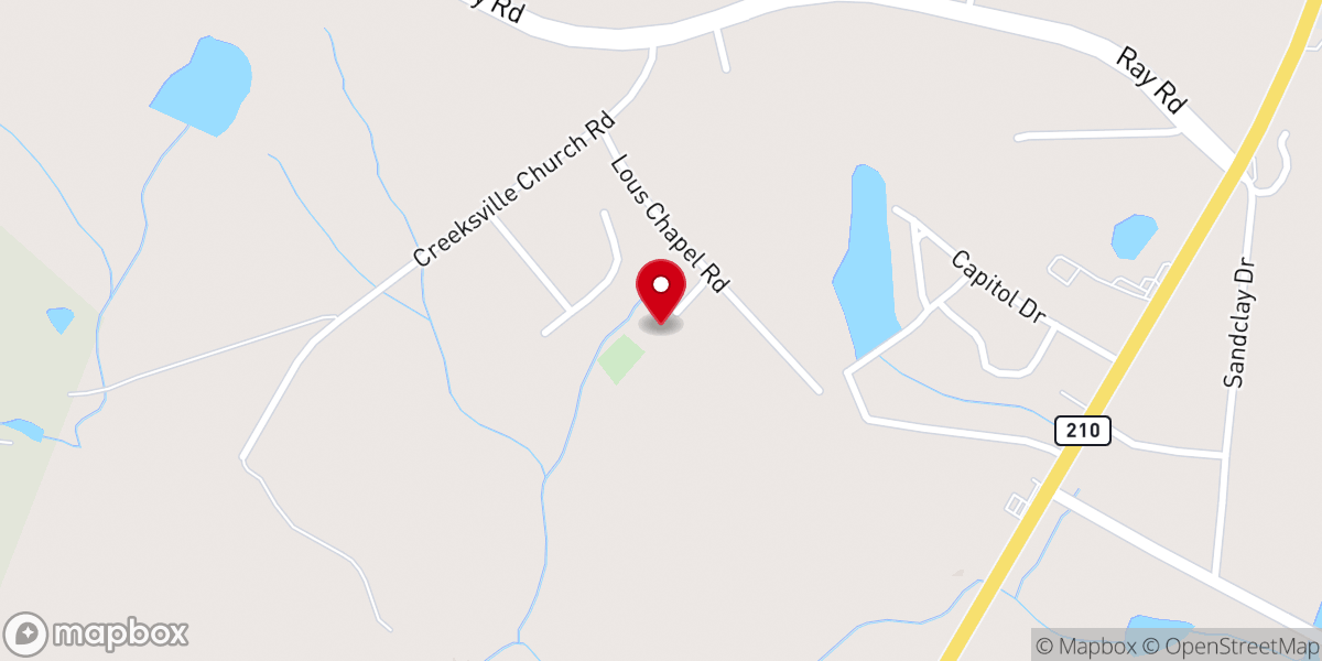 Map showing location of Lou Chapel Church