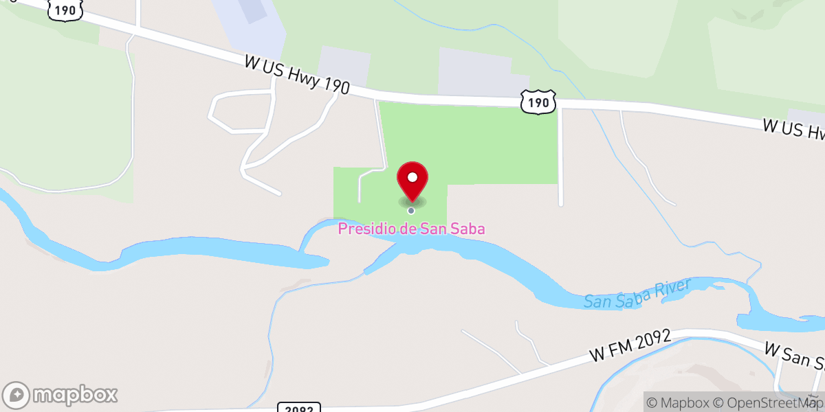 Map showing location of Presidio de San Saba