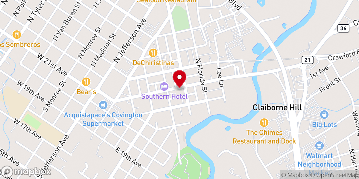Map showing location of Northshore Vineyard Church