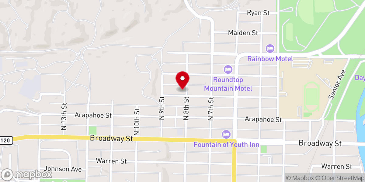Map showing location of Living Waters Assembly of God Church