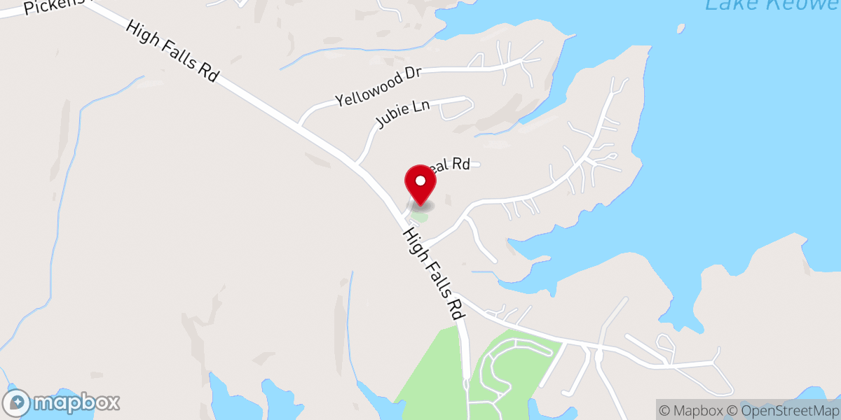 Map showing location of High Falls Church of God