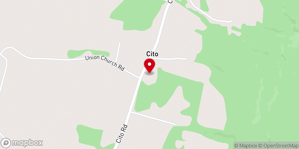 Map showing location of Cito United Methodist Church
