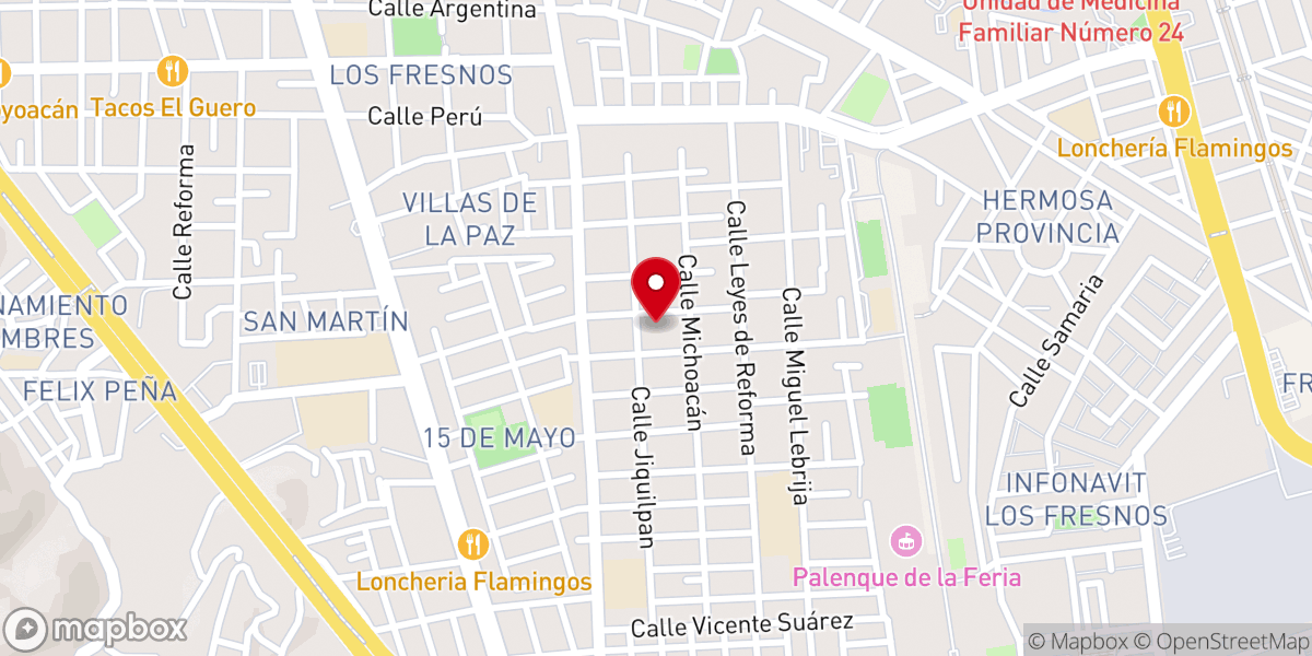 Map showing location of Parroquia de Santa Cecilia