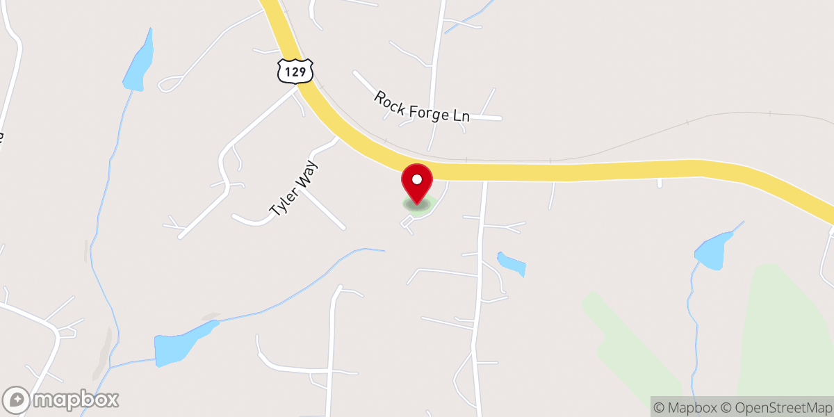 Map showing location of Poplar Springs Baptist Church