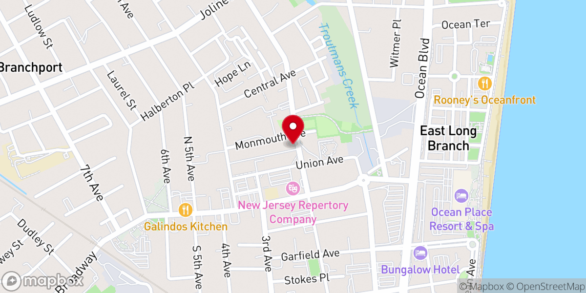 Map showing location of Mclaughlin Pentecostal Faith Church of Long Branch
