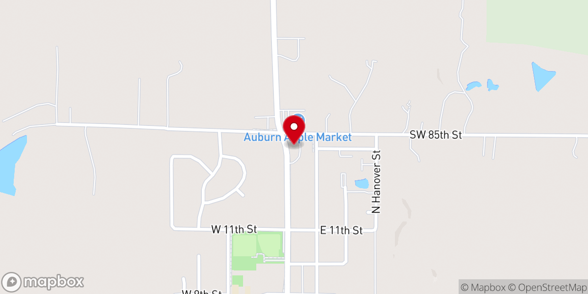 Map showing location of Auburn Christian Church