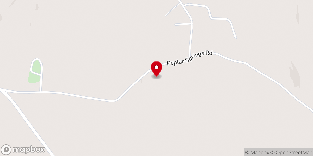 Map showing location of Poplar Springs Church