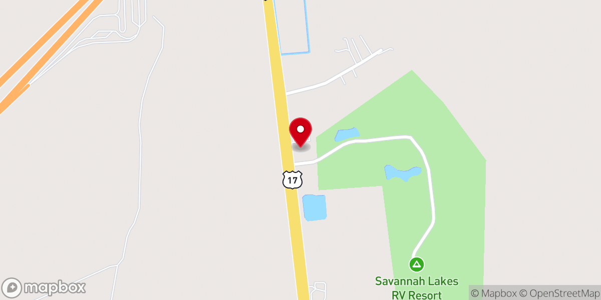Map showing location of Hardeeville Spanish Seventh-day Adventist Church