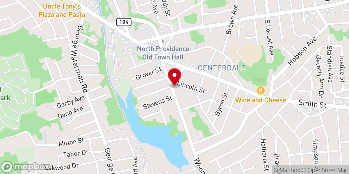 Map showing location of Rhode Island School of the Bible