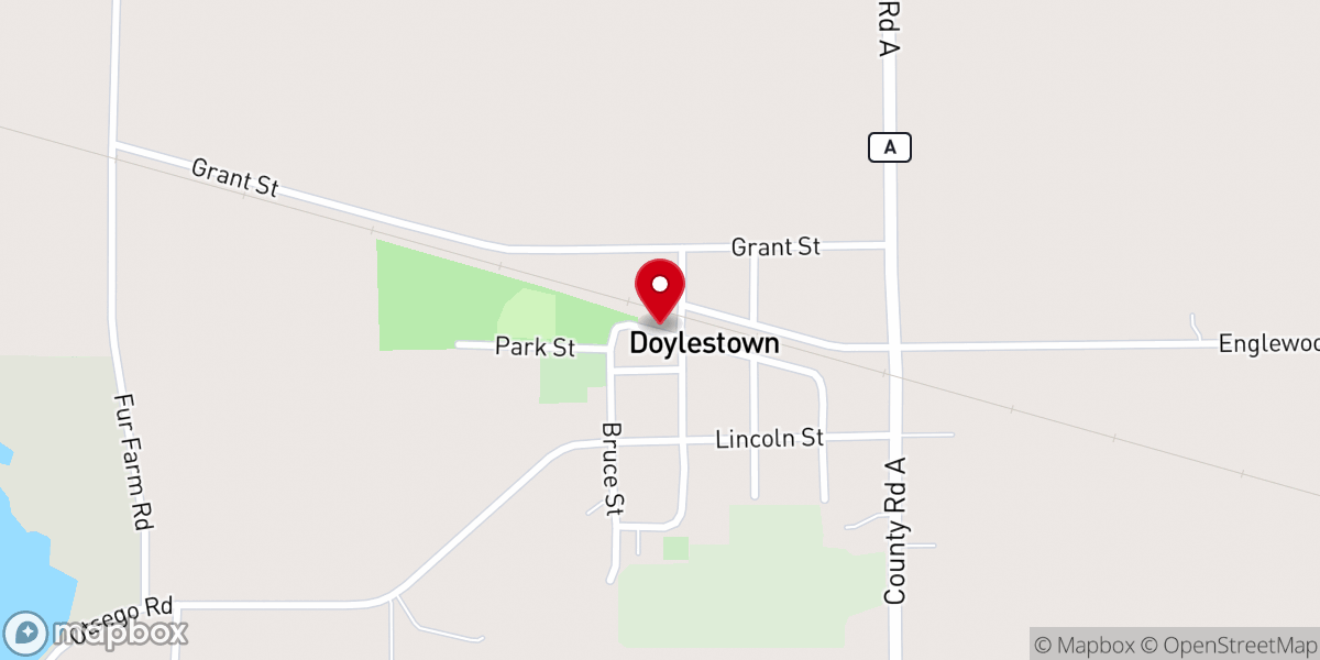 Map showing location of Doylestown