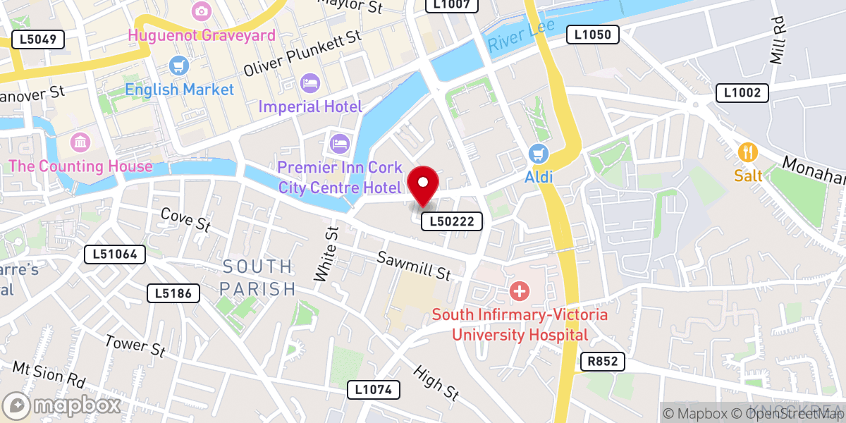 Map showing location of Adam Gaylor Memorial