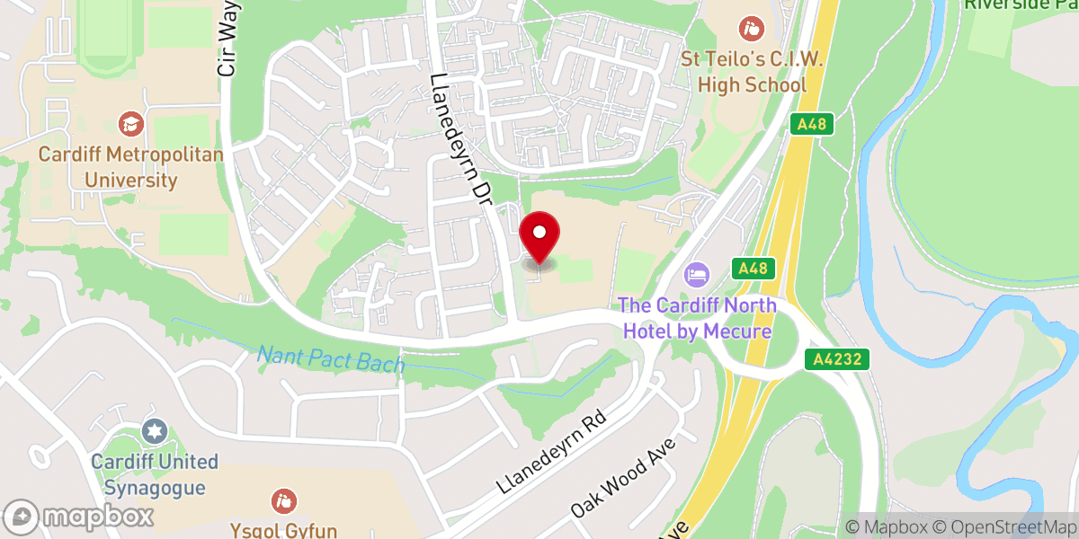 Map showing location of Llanedeyrn Primary School Catholic Church