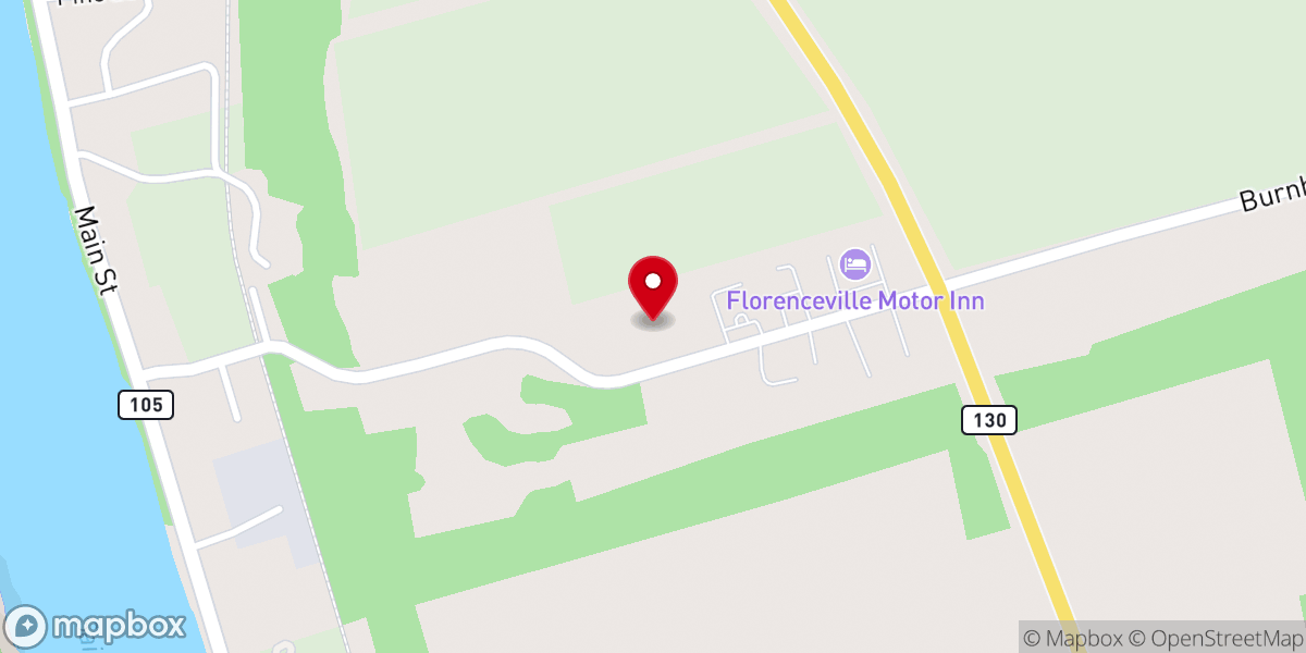 Map showing location of Florenceville Baptist Church