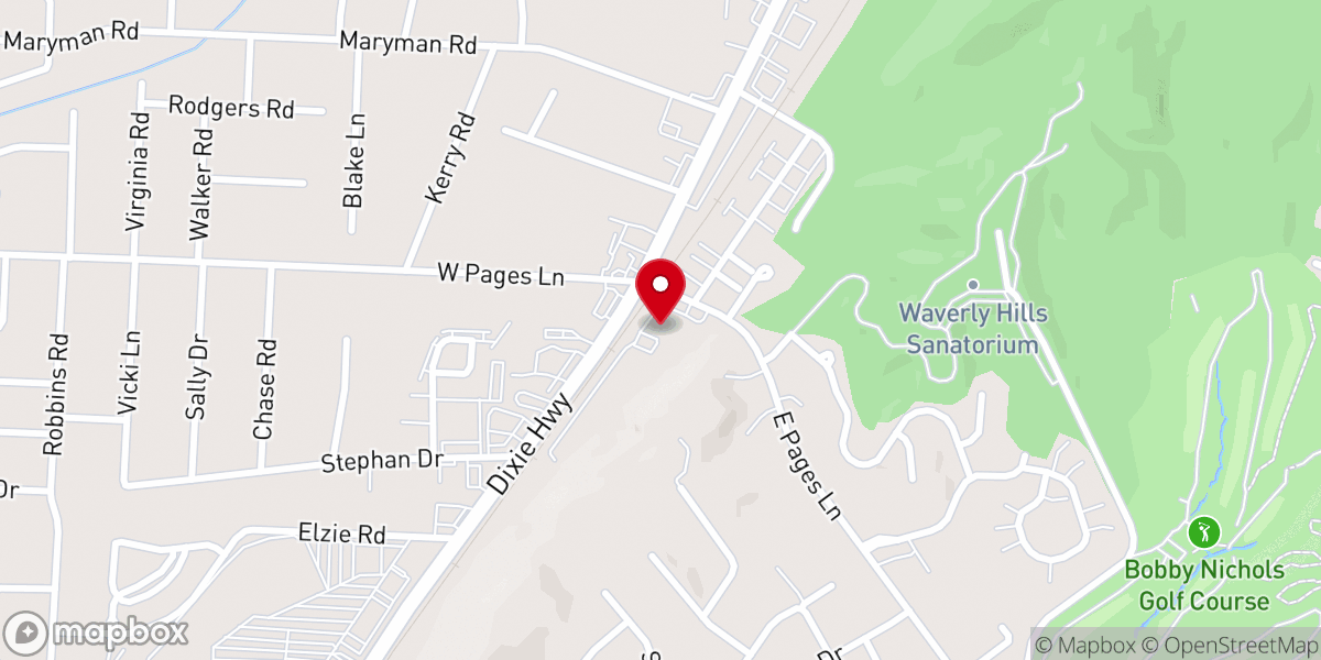 Map showing location of Hillsdale Baptist Church