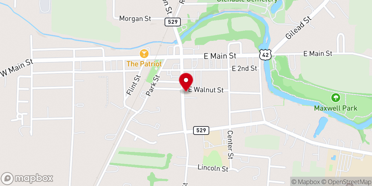 Map showing location of Cardington Community Methodist Church