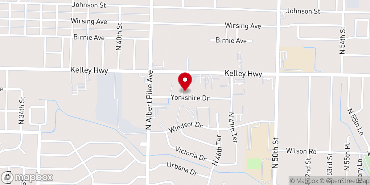Map showing location of Asamblea Evangelica Fort Smith