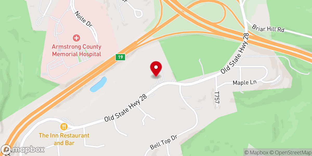 Map showing location of Kittanning Free Methodist Church