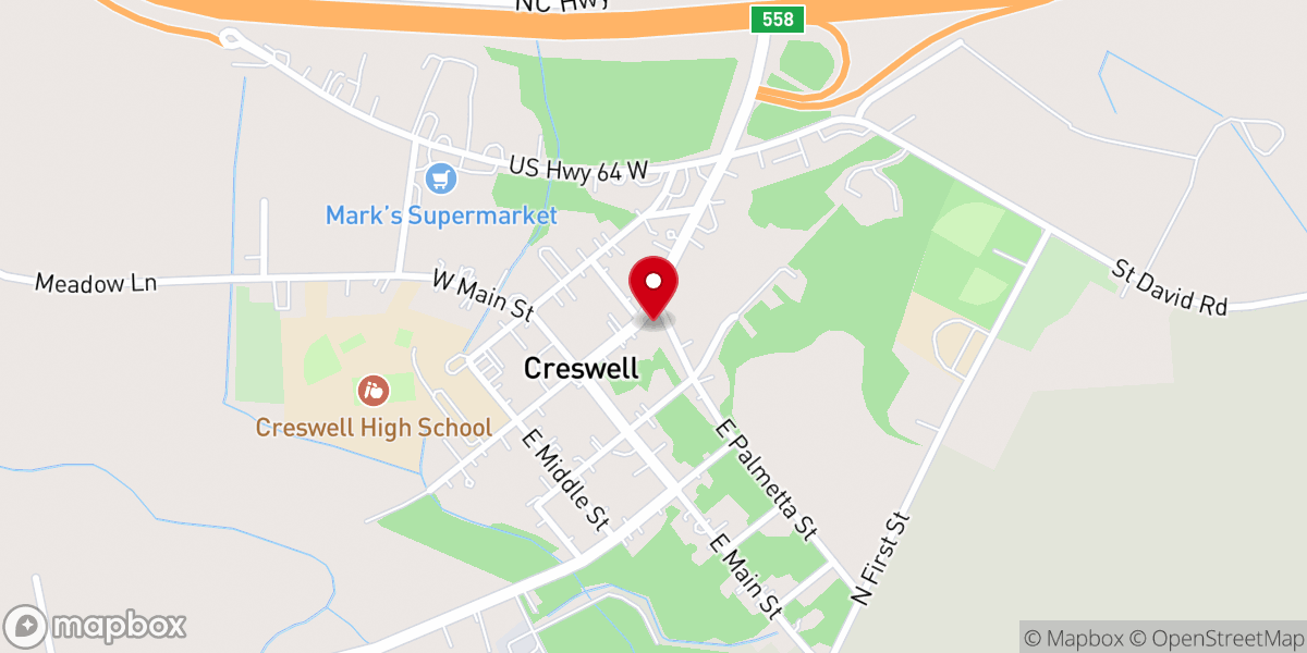 Map showing location of St. Mark A.M.E. Zion Church