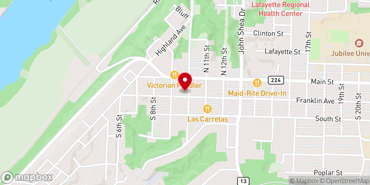 Map showing location of Presbyterian Disciples Church
