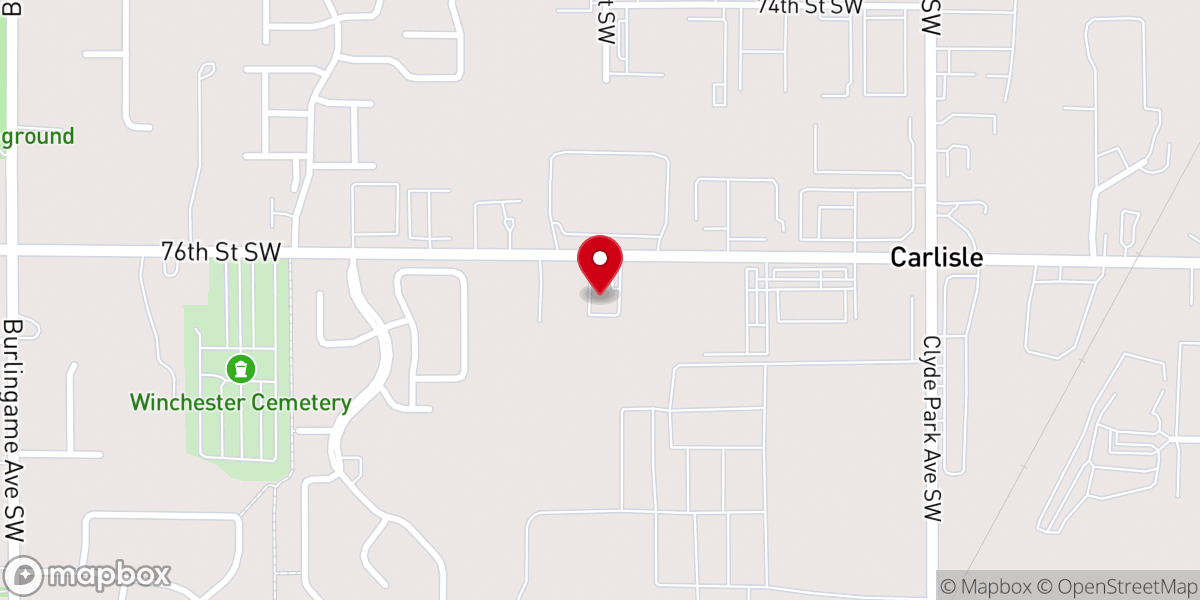 Map showing location of Carlisle Church