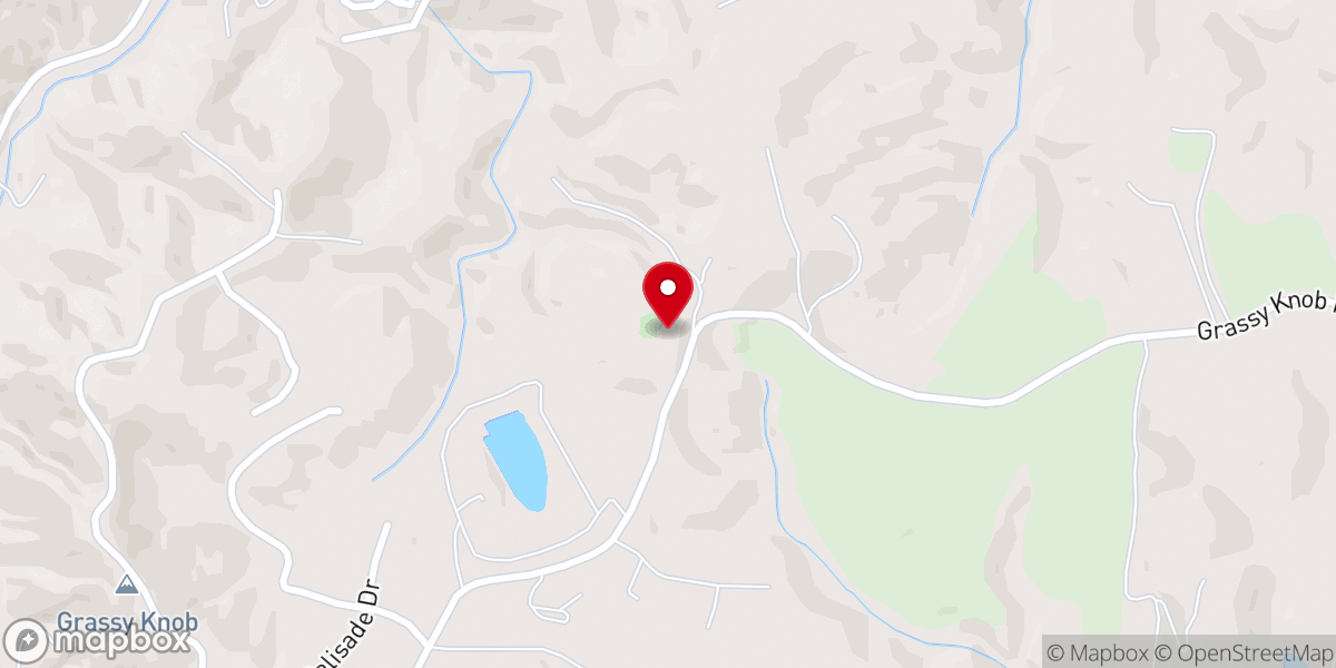 Map showing location of Grassy Knob Church