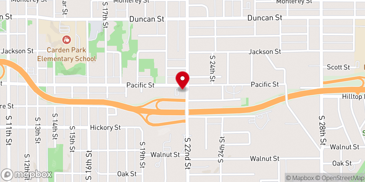 Map showing location of First Church of Nazarene