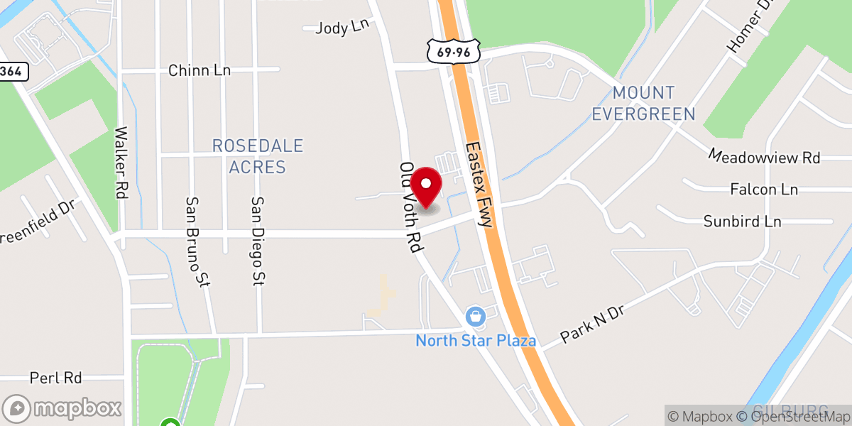 Map showing location of Suburban Acres Baptist Church