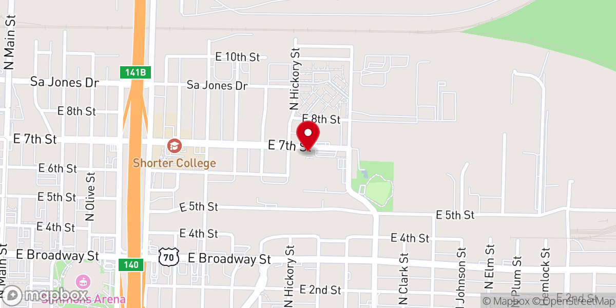 Map showing location of Calvary Temple Assembly of God Church