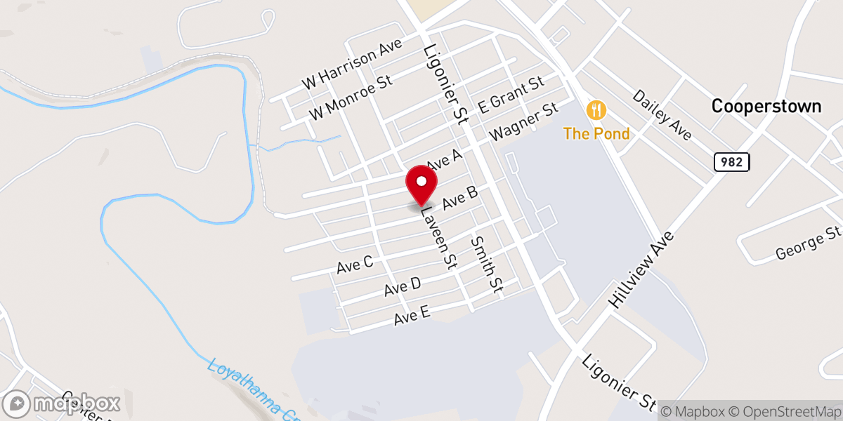 Map showing location of Bethany Church