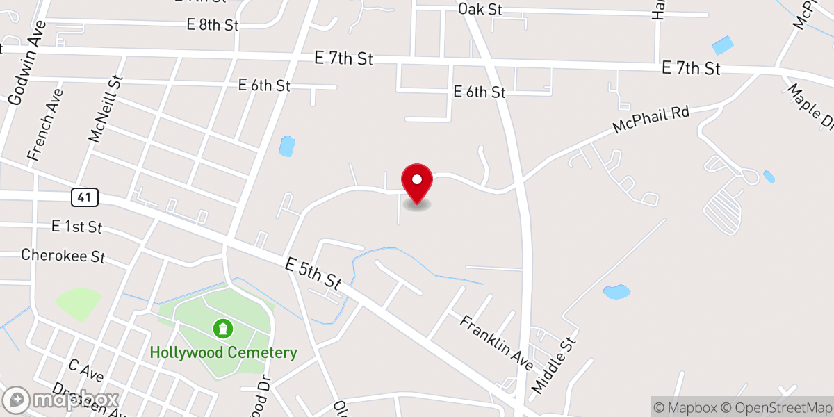 Map showing location of Eastwood Holiness Church