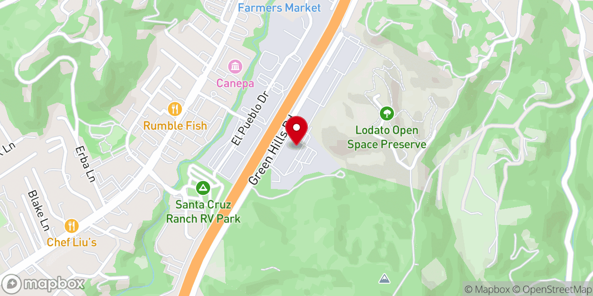 Map showing location of Calvary Chapel Santa Cruz