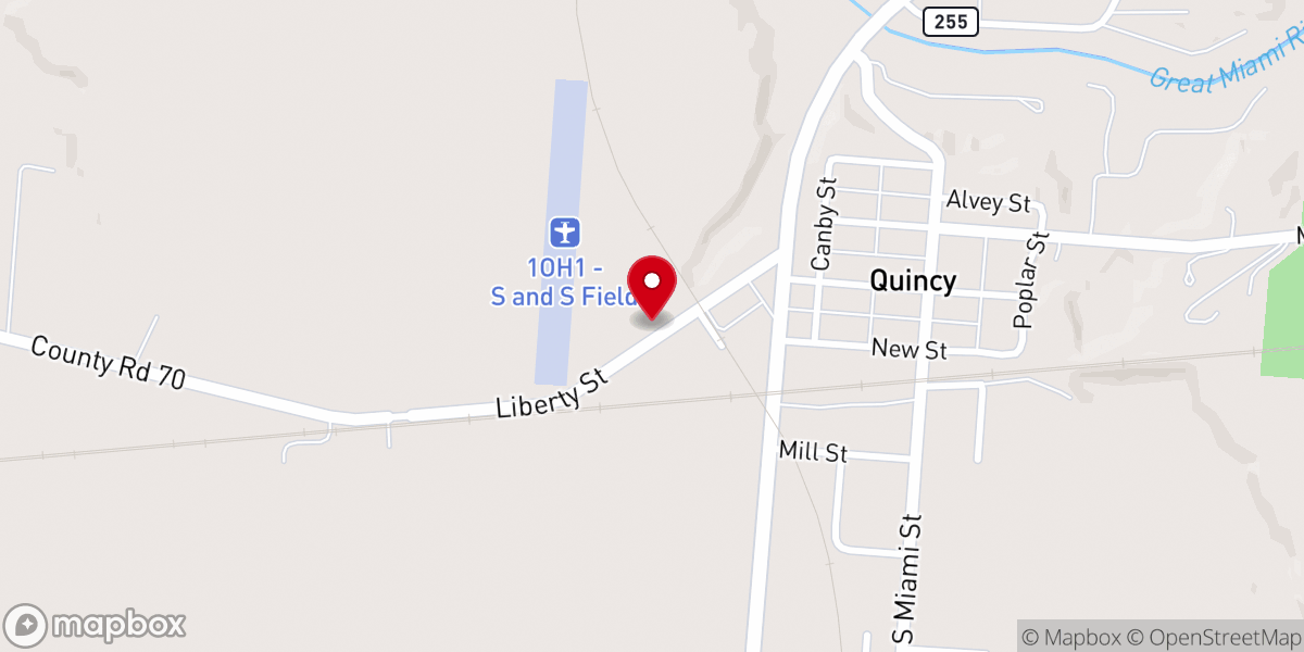 Map showing location of Buckeye Gospel Barn