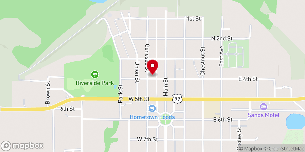 Map showing location of United Methodist Church